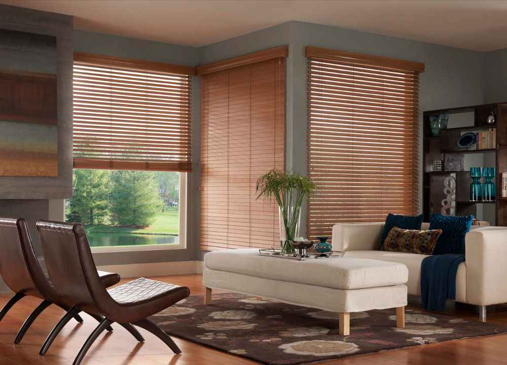 wooden blinds with ladder tape
